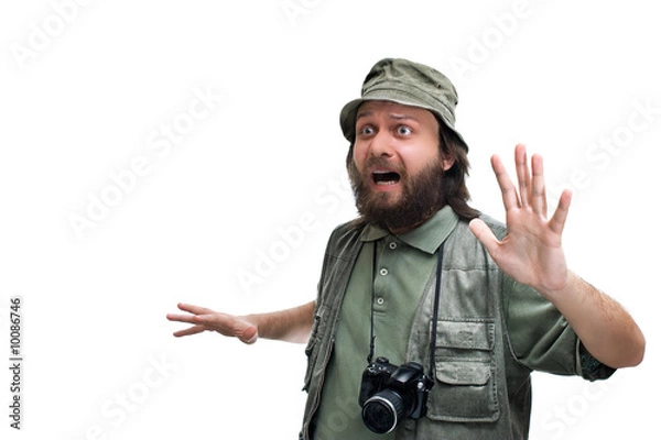 Obraz Scared safari photographer