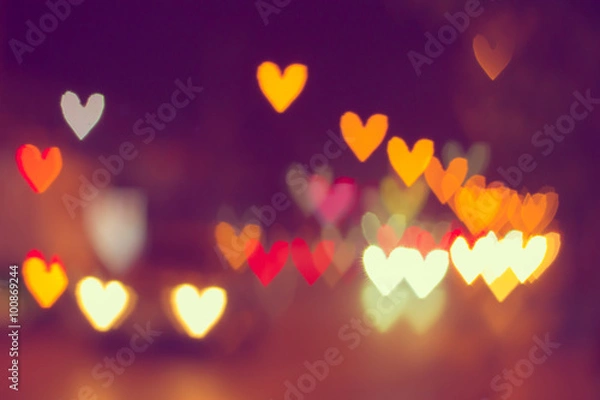 Fototapeta Heart bokeh background. Valentine's day background