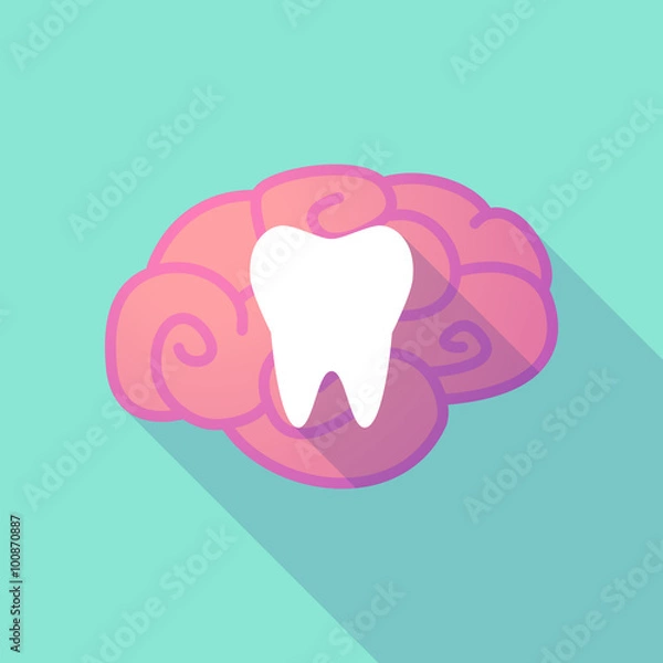 Obraz Long shadow brain with  a tooth