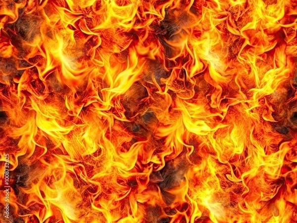 Obraz Vibrant Abstract Flame Seamless Pattern for Backgrounds, Textiles, and Creative Design Projects