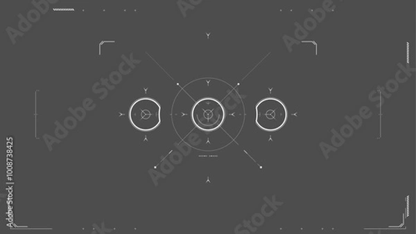 Fototapeta Sci-fi, FUI, UI, futuristic UI, GUI, HUD. Ready to animate. 