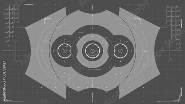 Fototapeta Sci-fi, FUI, UI, futuristic UI, GUI, HUD. Ready to animate.