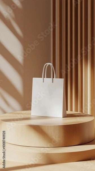 Fototapeta A minimalist scene with a shopping bag.