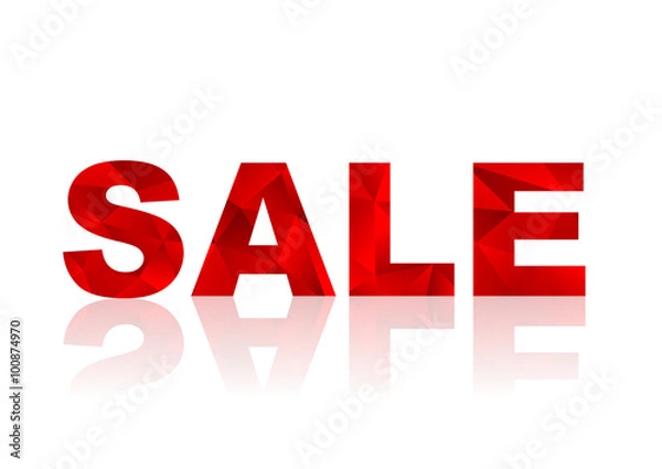 Obraz Sale text on white background with low poly effect