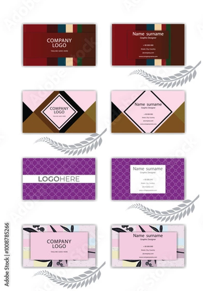 Obraz Modern creative and clean business card template set.