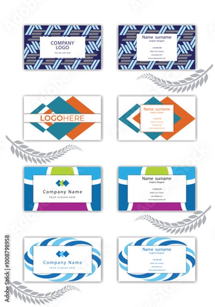 Obraz Print Abstract visiting card template.