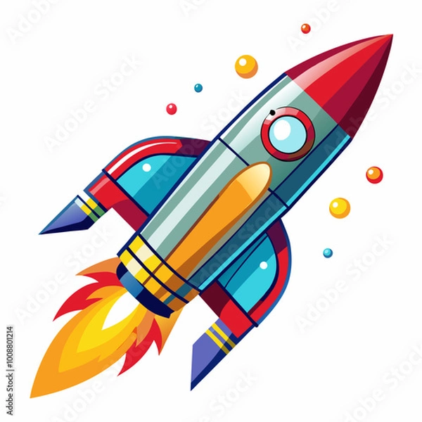 Fototapeta space rocket vector illustration