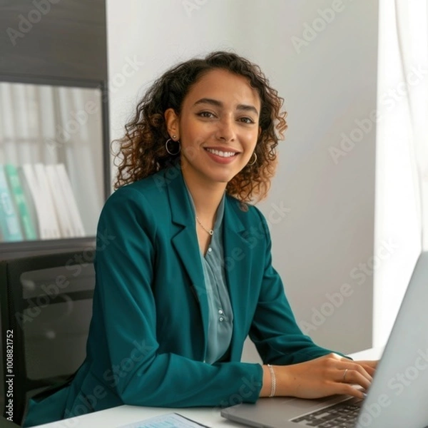 Fototapeta businesswoman working on computer