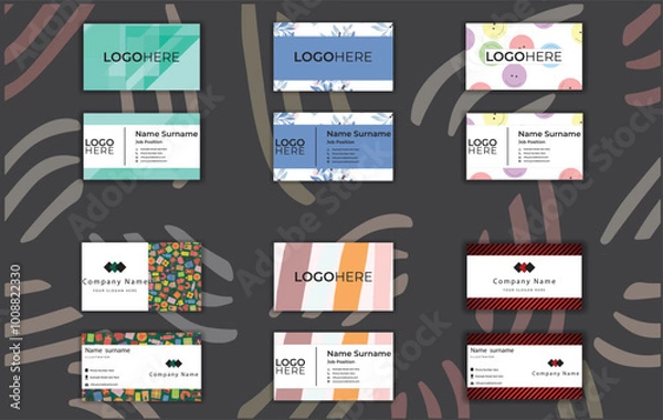 Obraz Print Vector creative business card set.