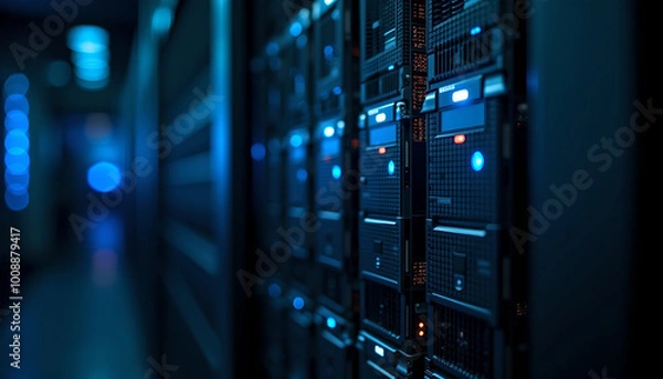 Fototapeta server rack in a data center