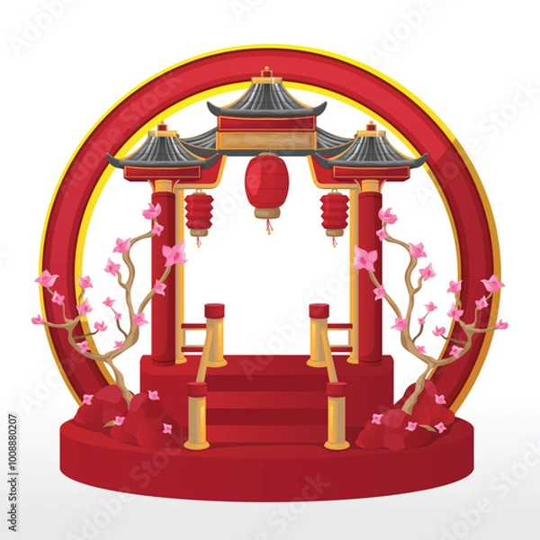 Obraz Chinese Gate Buildings Architectural Asian Vector