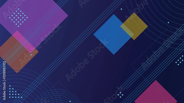 Fototapeta Abstract colorful gradient geometric dark background. Landing page Template - Fluid abstract design with gradient - Trendy background. 
