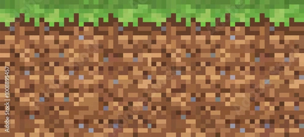 Fototapeta Earth 8bit, vector illutration, for games, vector illustration, 10EPS, pixel