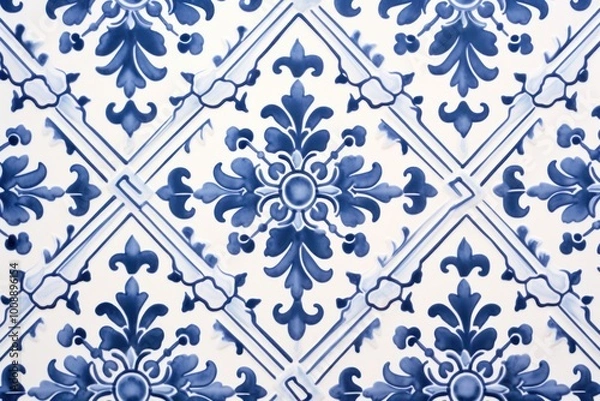 Fototapeta Tiles of Chinese traditional pattern backgrounds art architecture.