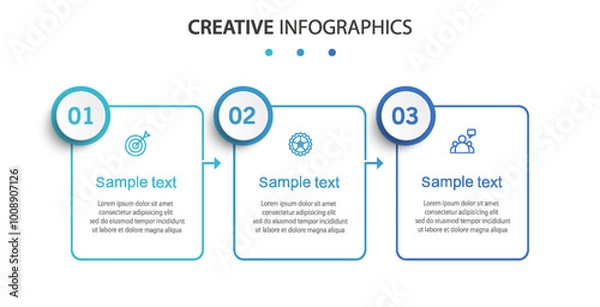 Obraz Business infographic template with 3 options or steps