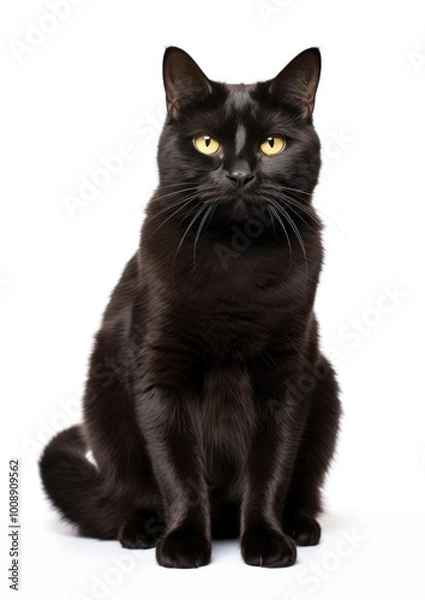 Fototapeta Elegant black cat portrait