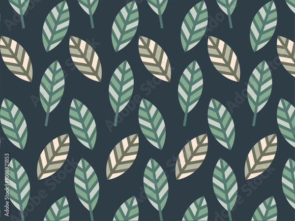 Obraz Art & Illustration repetitive leaf pattern.