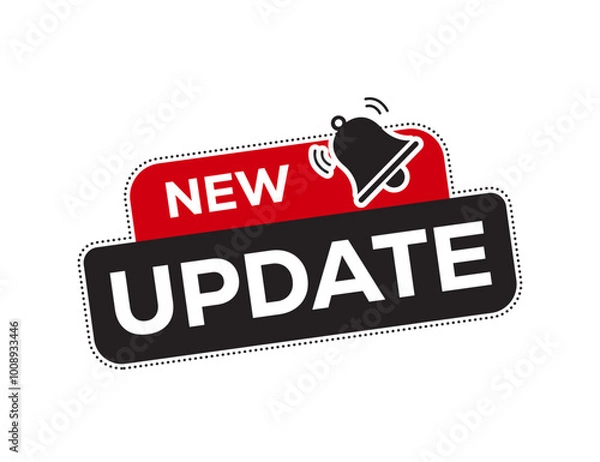 Fototapeta New update Label with Notification icon.