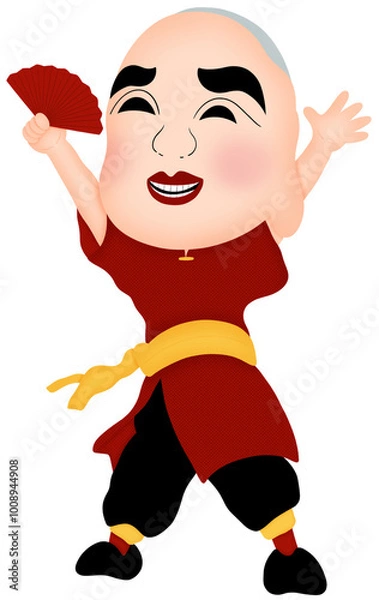 Obraz Smiling man holding a fan 