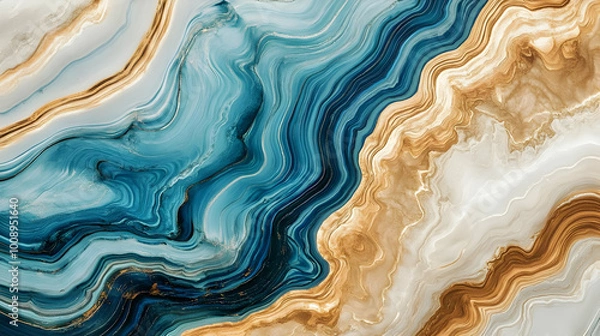 Fototapeta Abstract Wood Grain Pattern in Blue Tones