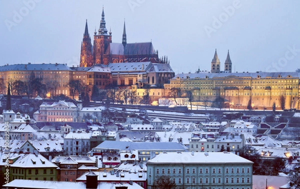 Fototapeta Prague Castle at winter time