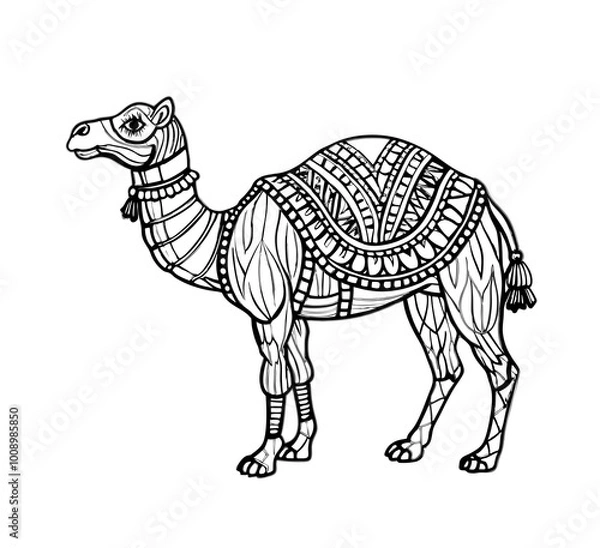 Obraz camel zentangle coloring page
