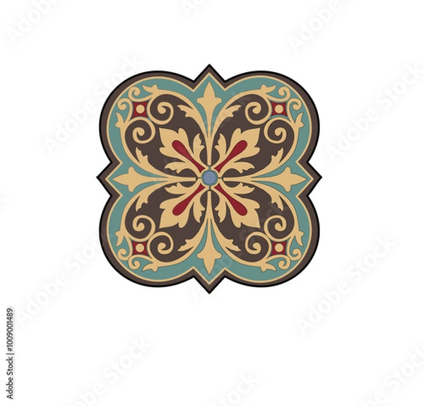 Obraz ANCIENT ROMAN AND HISTORICAL CLASSIC DECORATIONS GOTHIC COLUMNS AND FRIEZES IN ANCIENT VENICE STYLE AND TUSCANY ORNAMENT FLORENCE ILLUSTRATION