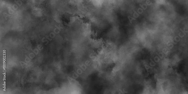 Fototapeta Abstract smoke misty fog on isolated black background, Abstract black and gray grunge texture. Distressed grey grunge seamless texture. Smooth smoke, fog abstract steam background. Clouds backdrop