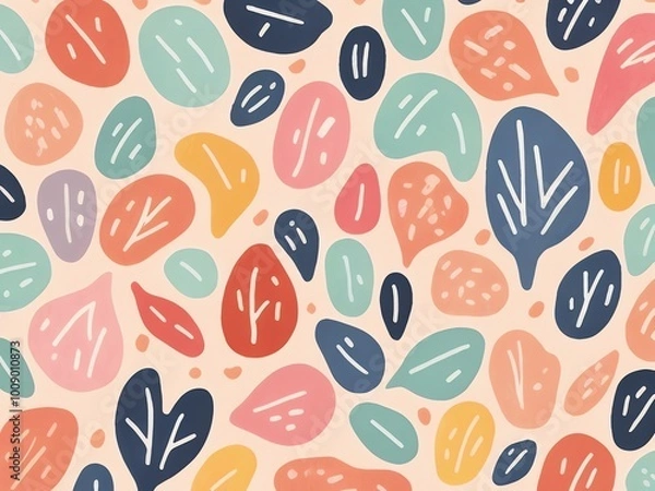 Fototapeta Colorful Abstract Pattern with Leaves