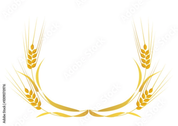 Obraz Decorative frame with golden barleys