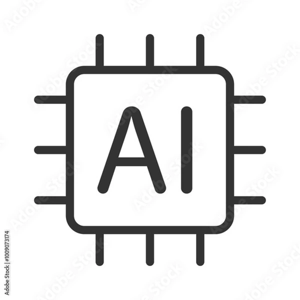 Obraz Ai icon. Artificial intelligence symbol sign. Vector illustration image.