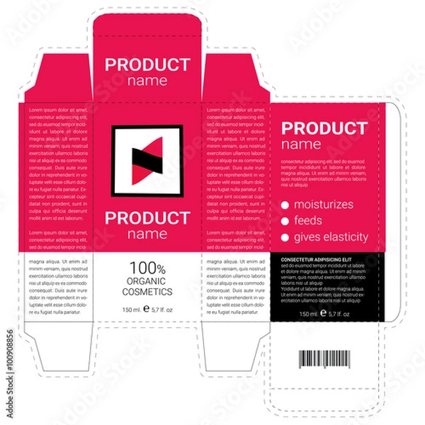 Obraz Box design, die-stamping. Vector template
