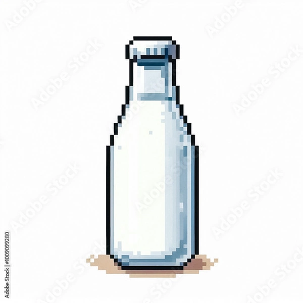 Fototapeta Illustration against light background with space for text, pixel art style