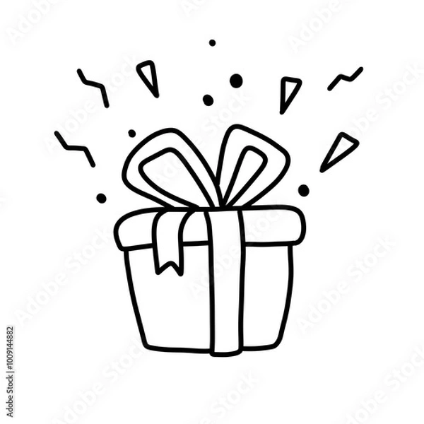 Fototapeta Hand drawn gift box