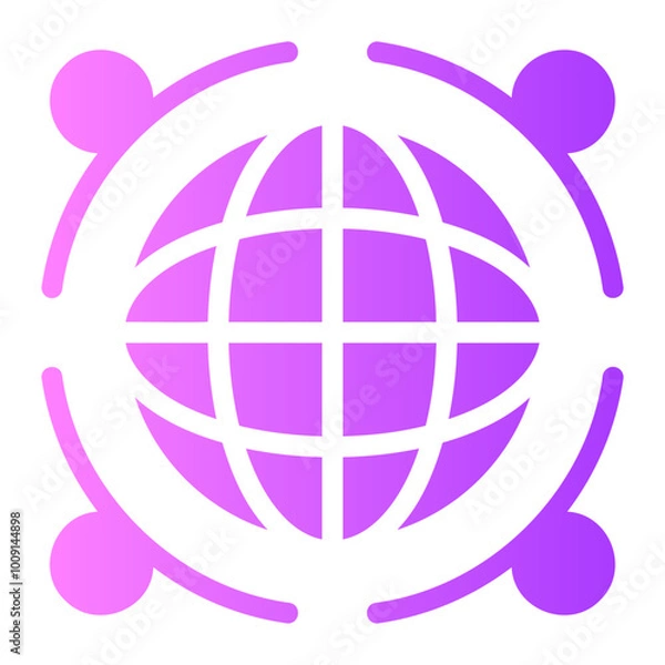 Fototapeta global research gradient icon