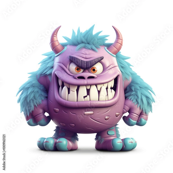 Obraz Monster game character isolated - transparent - ai generated