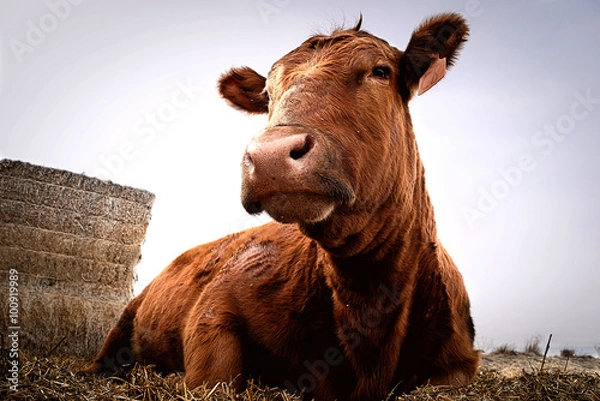 Obraz Cow Lying Down Up Close