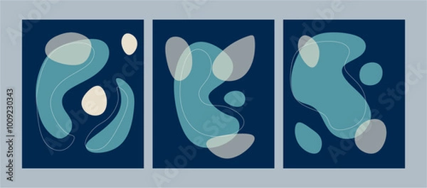 Fototapeta Set organic abstract shape background, set abstract shape element, set modern organic element, set organic abstract shape template