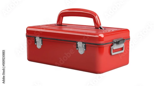 Fototapeta Bright red toolbox showcases vibrant craftsmanship for home projects, on the transparent background. PNG Format