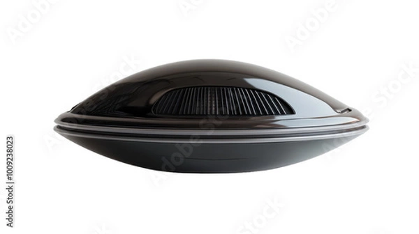 Fototapeta Futuristic flying saucer design on a light background with elegant curves, on the transparent background. PNG Format