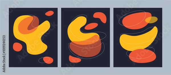 Obraz Set organic abstract shape background, set abstract shape element, set modern organic element, set organic abstract shape template