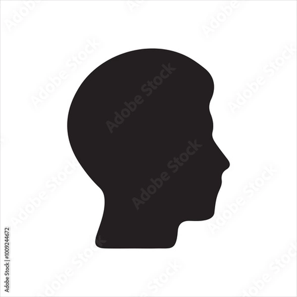 Fototapeta silhouette of a head of men vector on white background 