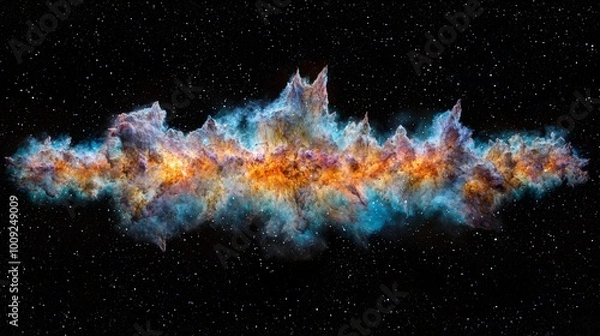 Fototapeta Comet Breaking Apart in Space