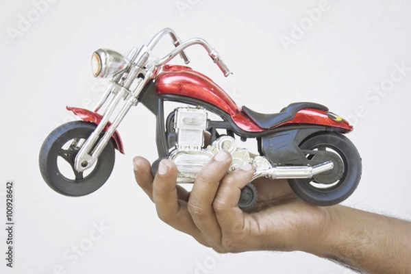 Fototapeta Toy bike in hand