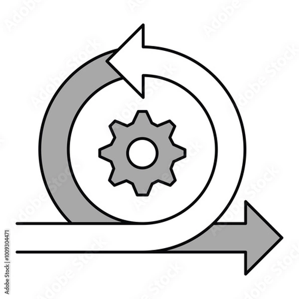 Fototapeta Adaptability, Agile methodology, Collaboration, Continuous improvement. Vector Editable Stroke Icon.