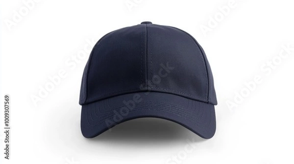 Obraz A single baseball cap sitting on a plain white surface
