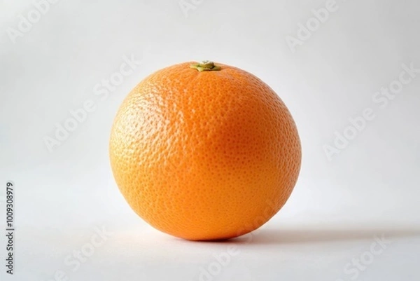 Fototapeta A single orange sitting on a white surface