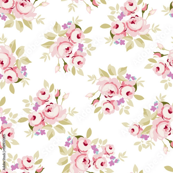 Obraz Floral pattern with little pink roses