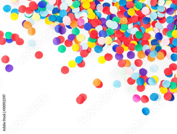 Obraz Buntes Konfetti, isoliert auf weiß