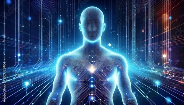 Fototapeta AIや人口知能の電子的なイメージ画像